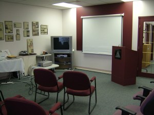 The front of the room