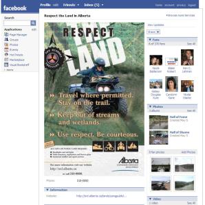 Facebook page from the Alberta Government